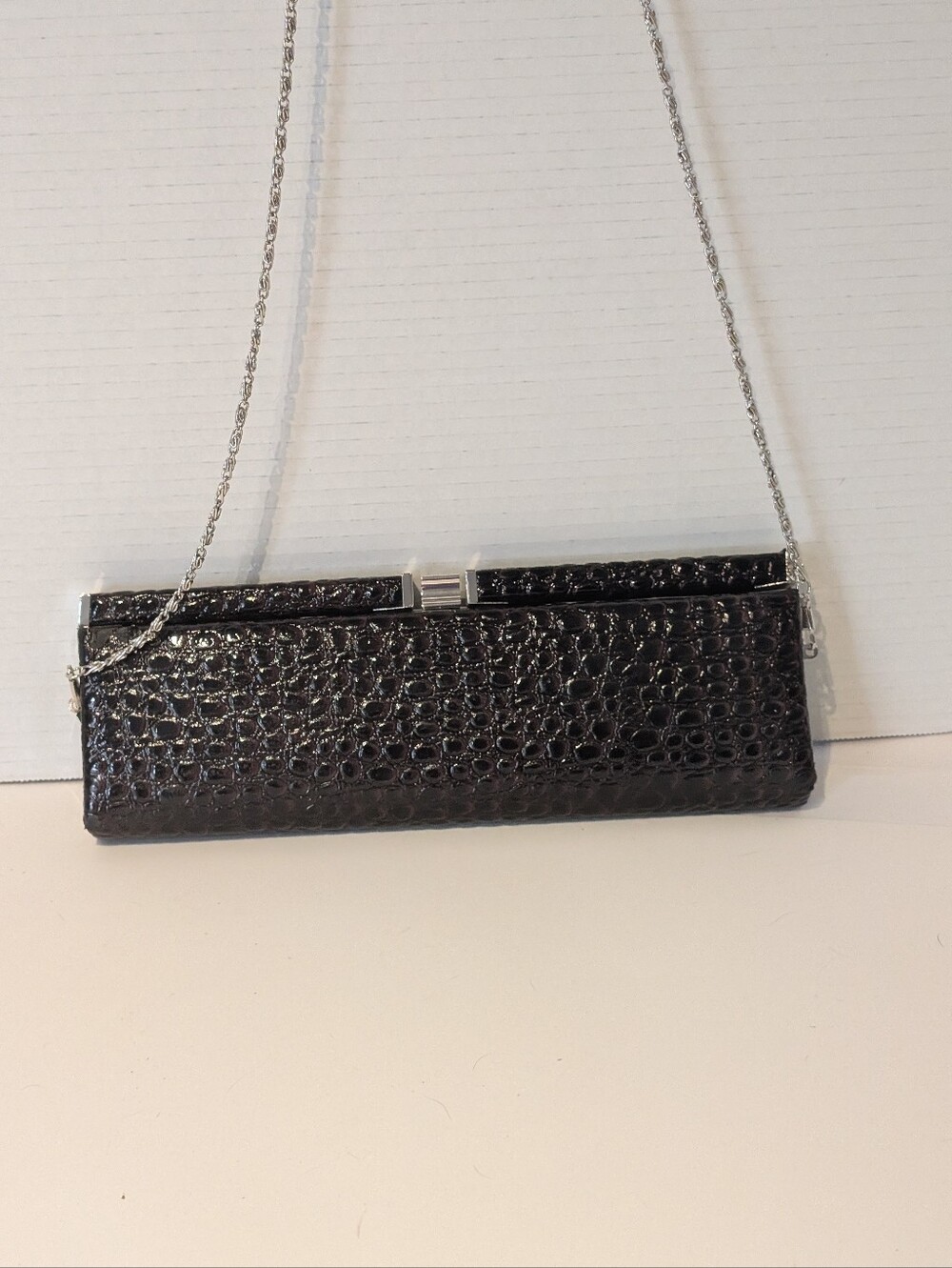 Expressions NY CROCODILE LOOK CLUTCH w Strap